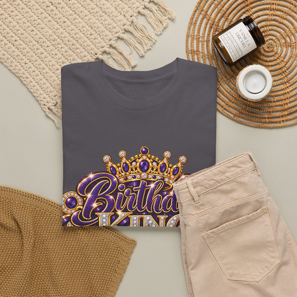 Birthday King Crown Graphic T-Shirt