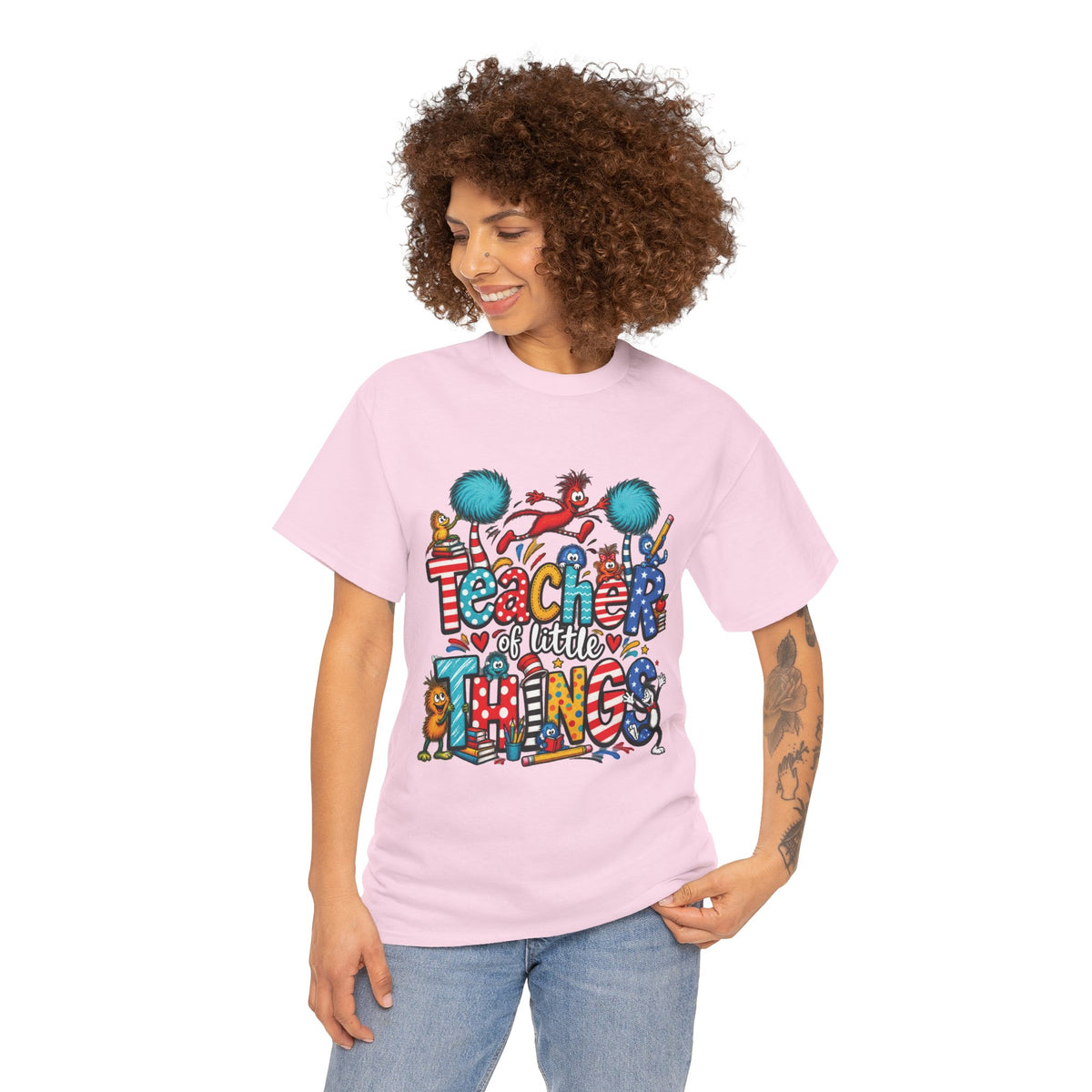 Teacher of Little Things T-Shirt | Colorful Dr. Seuss Style Kids Classroom Tee