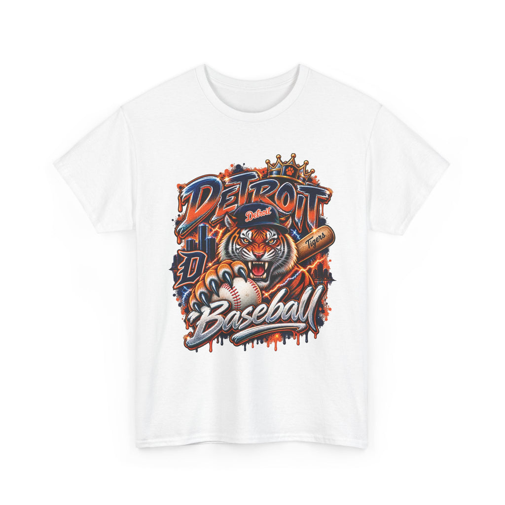 Detroit Tigers Tiger Baseball Tee | Vintage Mascot Detroit Baseball Shirt