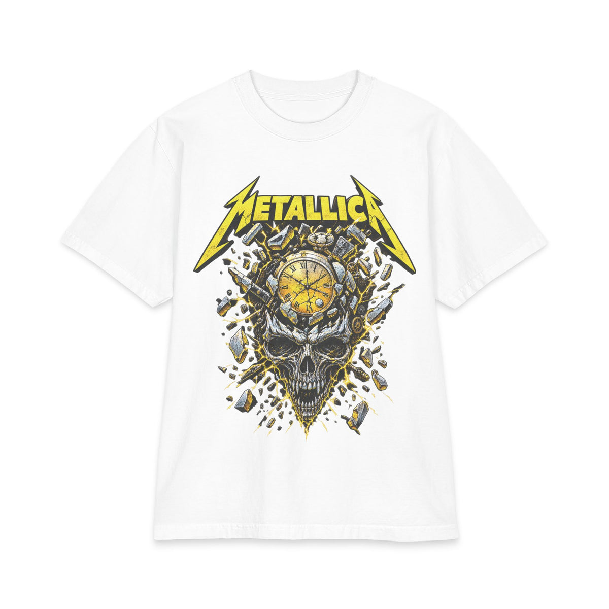 Metallica Skull Clock T-Shirt | Rock Band Graphic Tee