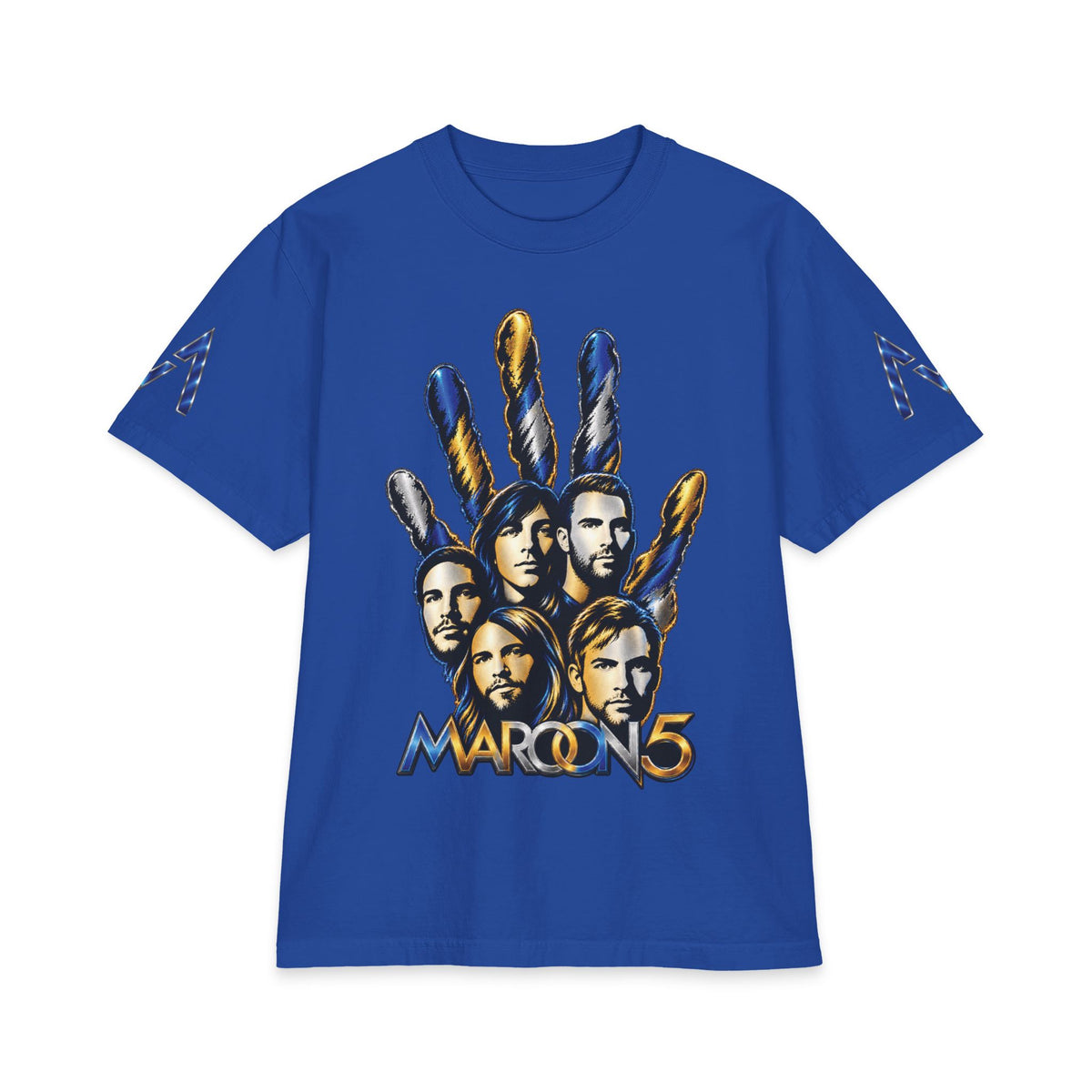 Handprint Portrait Maroon 5 Band Graphic T-Shirt | Rock Band Logo Tee