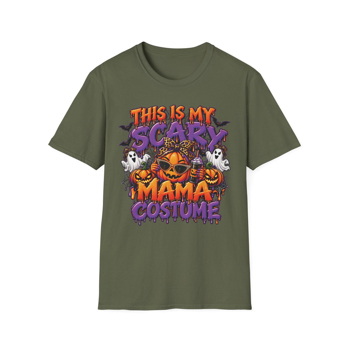 This Is My Scary Mama Costume T-Shirt | Halloween Pumpkin Ghosts Bats