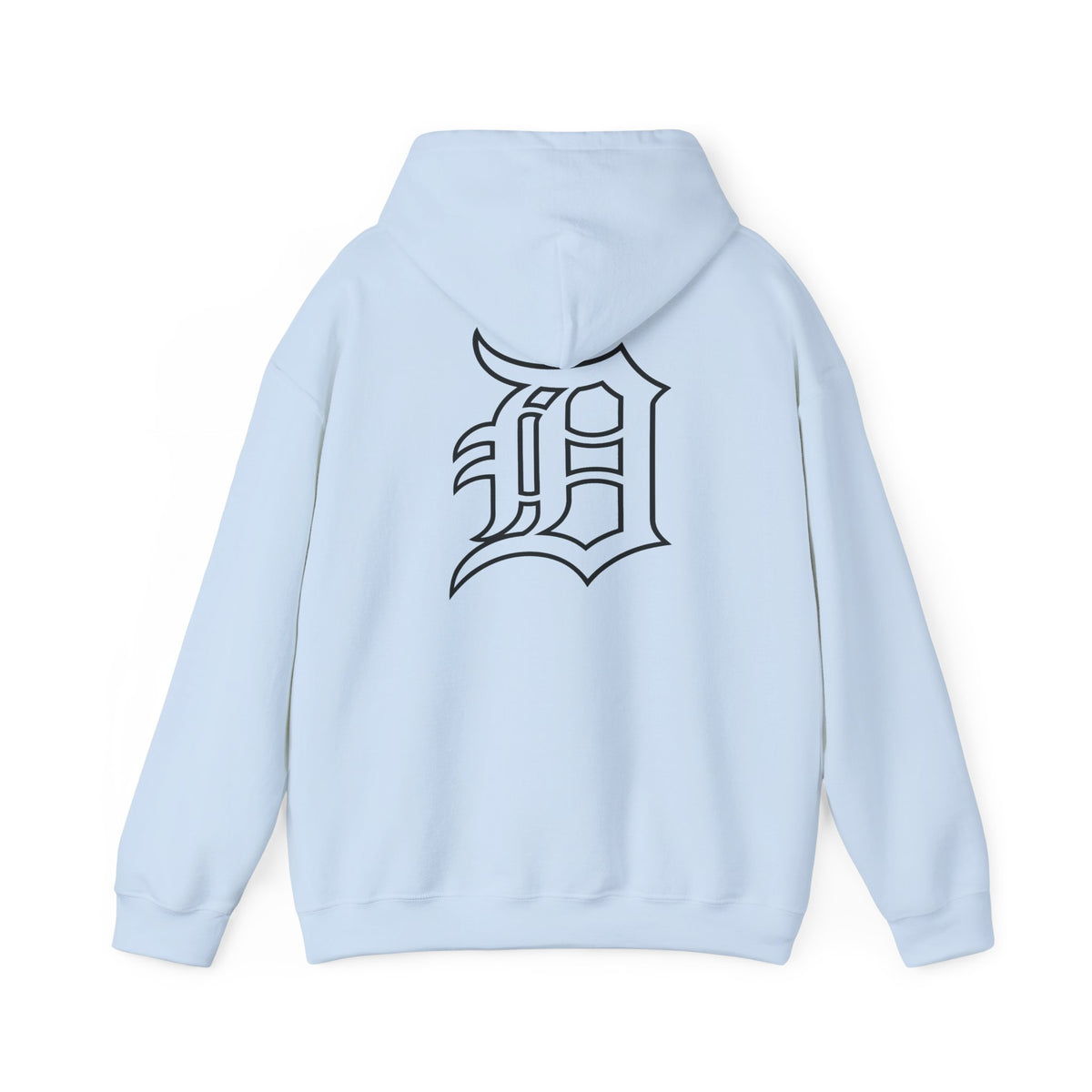 Detroit Basketball Graphic Hoodie | Vintage City Sports Logo, Front Collage Art