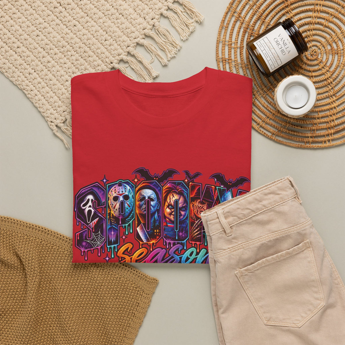 Horror Mask Graffiti Tee | Spooky Season Halloween Slasher Skull Vampire Werewolf