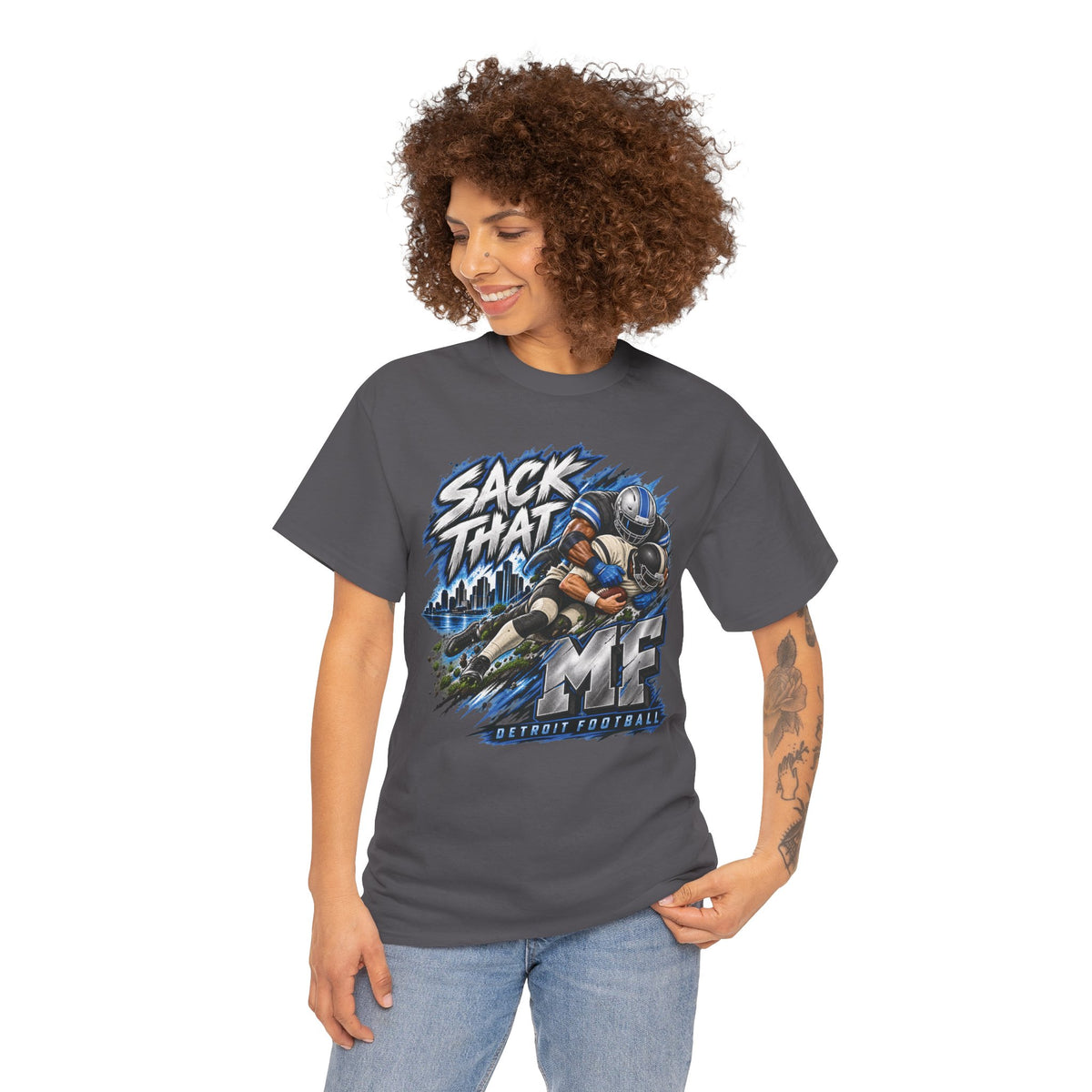 Sack That MF Lions football Graphic T-Shirt
