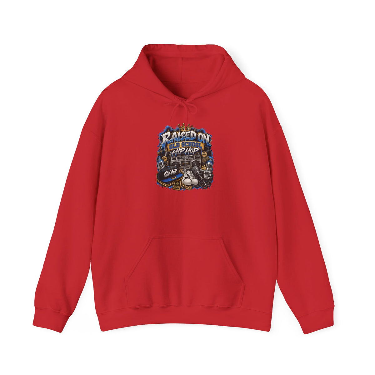 Raised On hip hop Hoodie | Vintage Guitar Skull Band Design