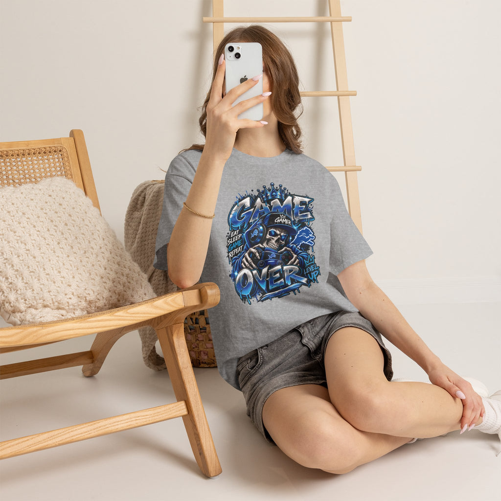 Game Over Skull Gamer Tee | Video Game Controller Graphic Shirt