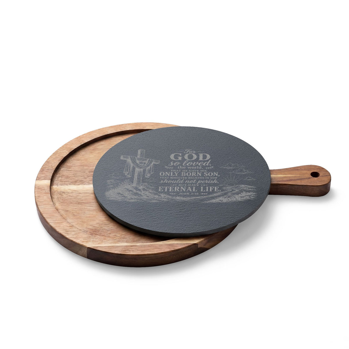 Christian Scripture Engraved Charcuterie Board | Cheese Set