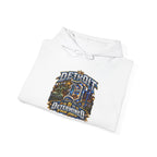 Detroit skyline determined slogan Hoodie | Motor City vintage style