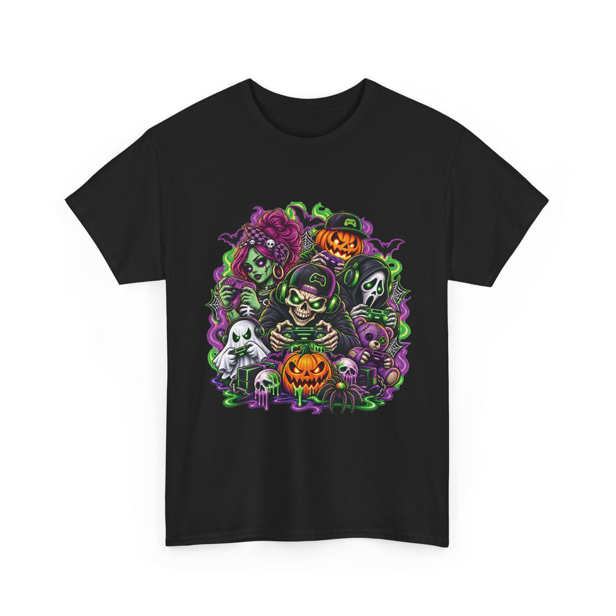 Spooky Halloween Monsters T-Shirt | Pumpkin, Ghost, Witch, Skeleton