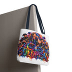 Colorful Coldplay Band Portrait Tote Bag | Music Concert Artwork Tote