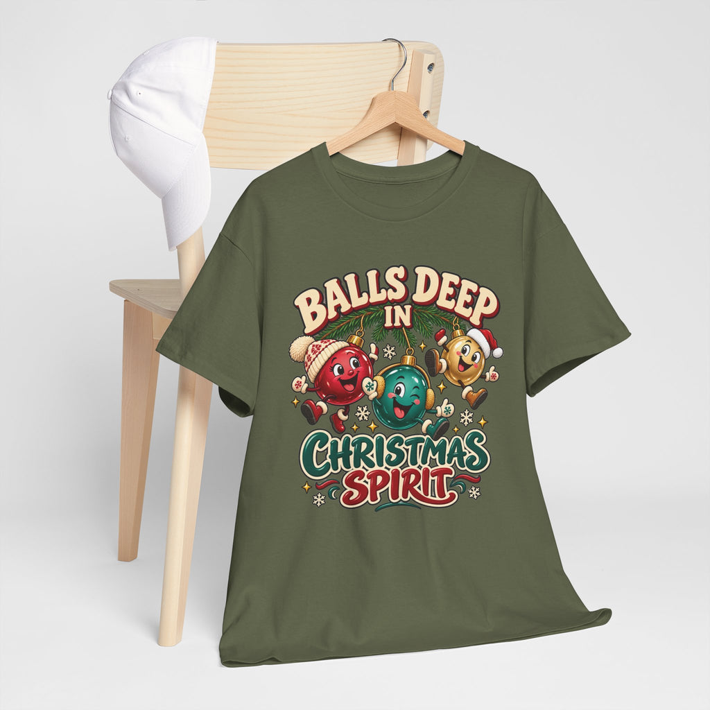 Balls Deep in Christmas Spirit Graphic Tee