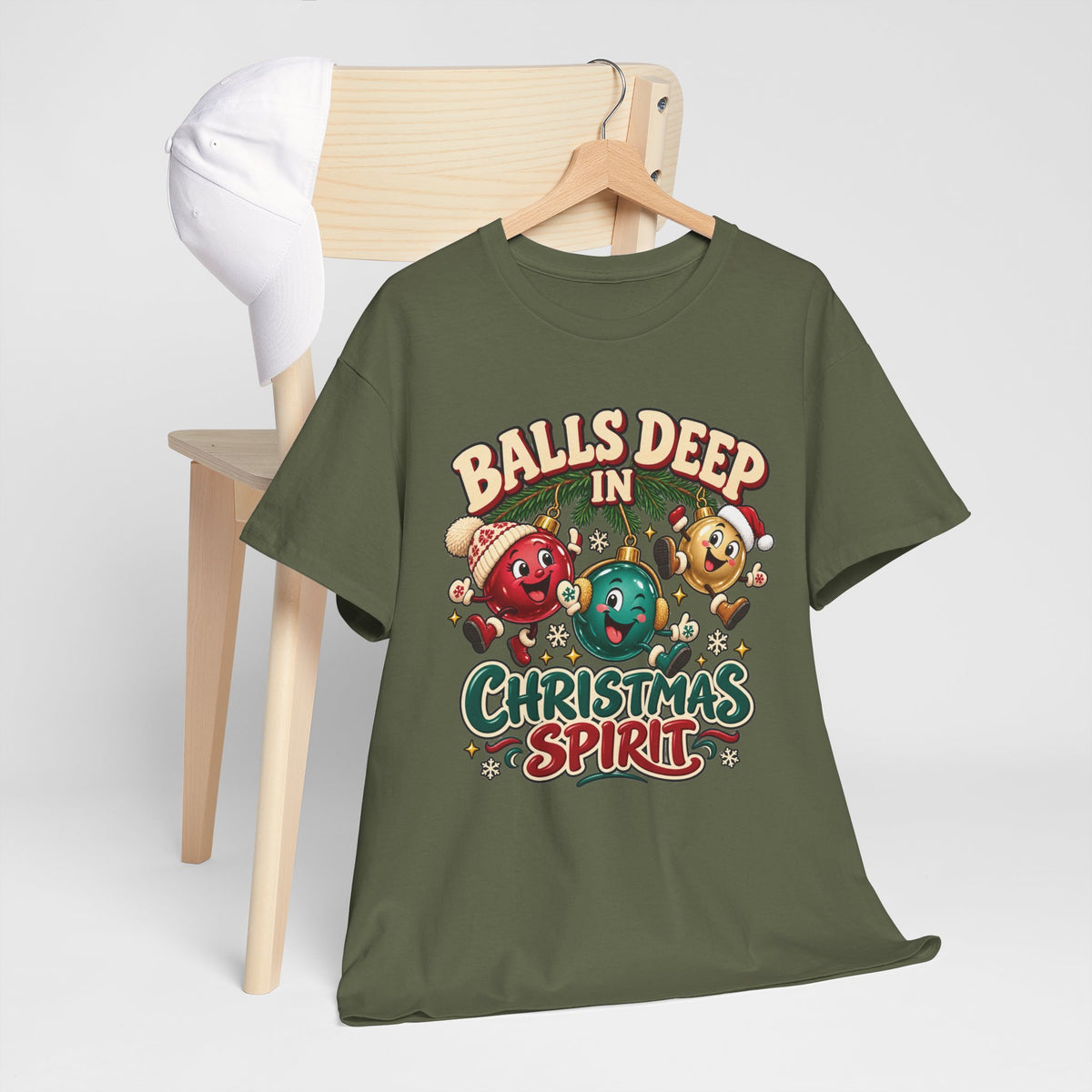 Balls Deep in Christmas Spirit Graphic Tee