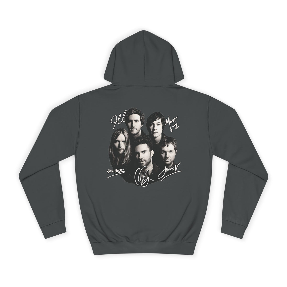 Blue M Chevron Logo Hoodie | Maroon 5 Band Photo Signature Back Hoodie