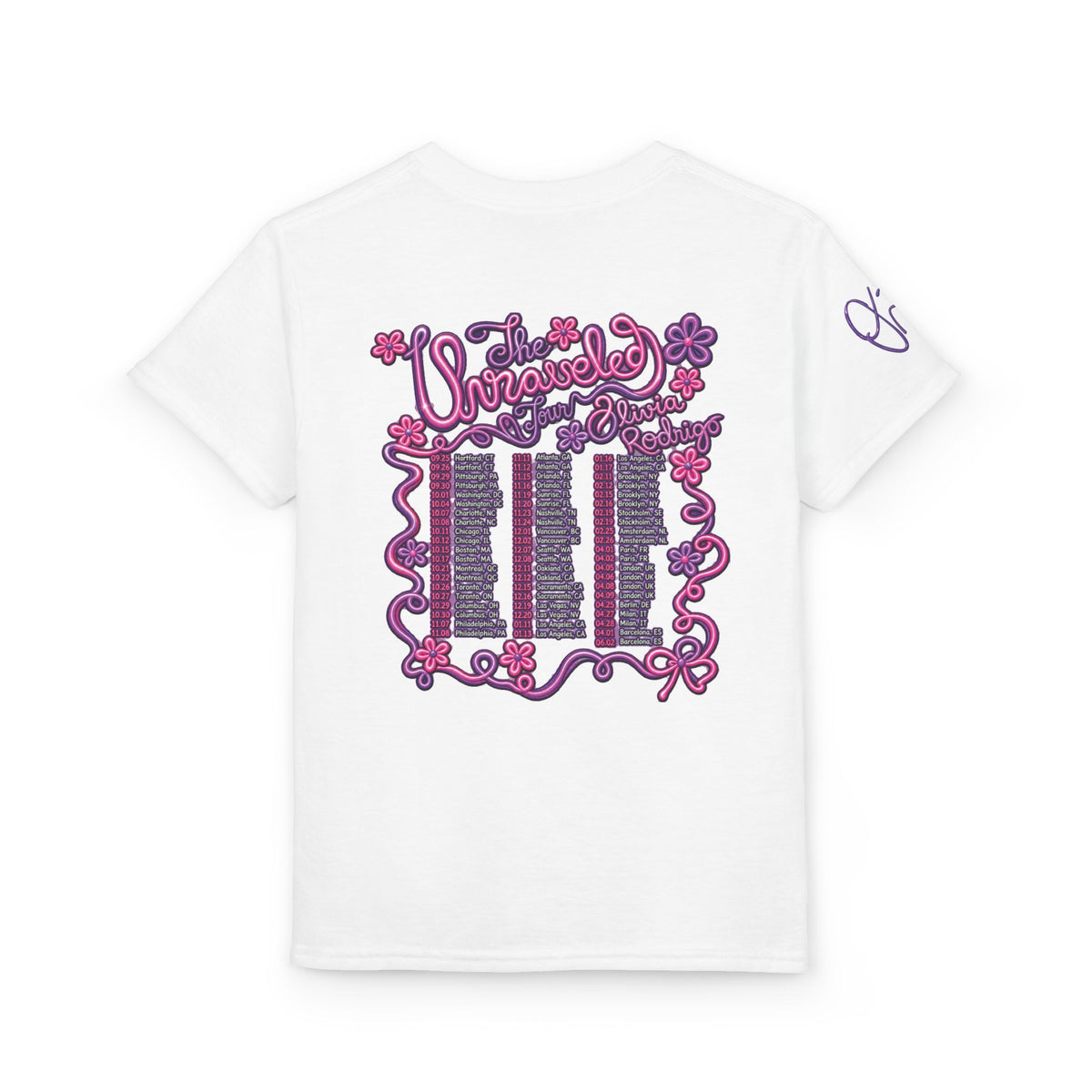 Olivia Rodrigo Pop Star Collage T-Shirt | Tour Dates Backprint