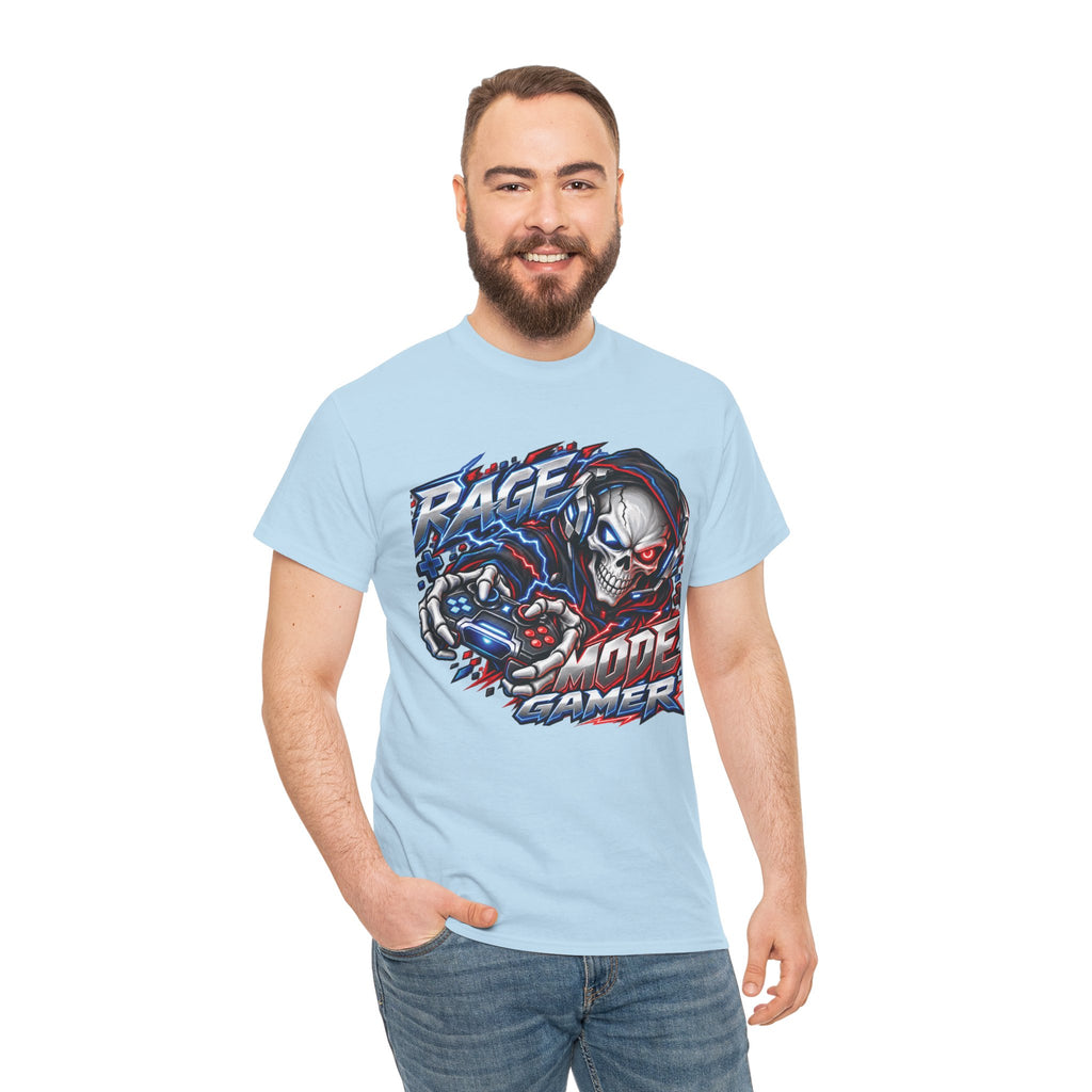 Rage Mode Gamer Skull Graphic T-Shirt