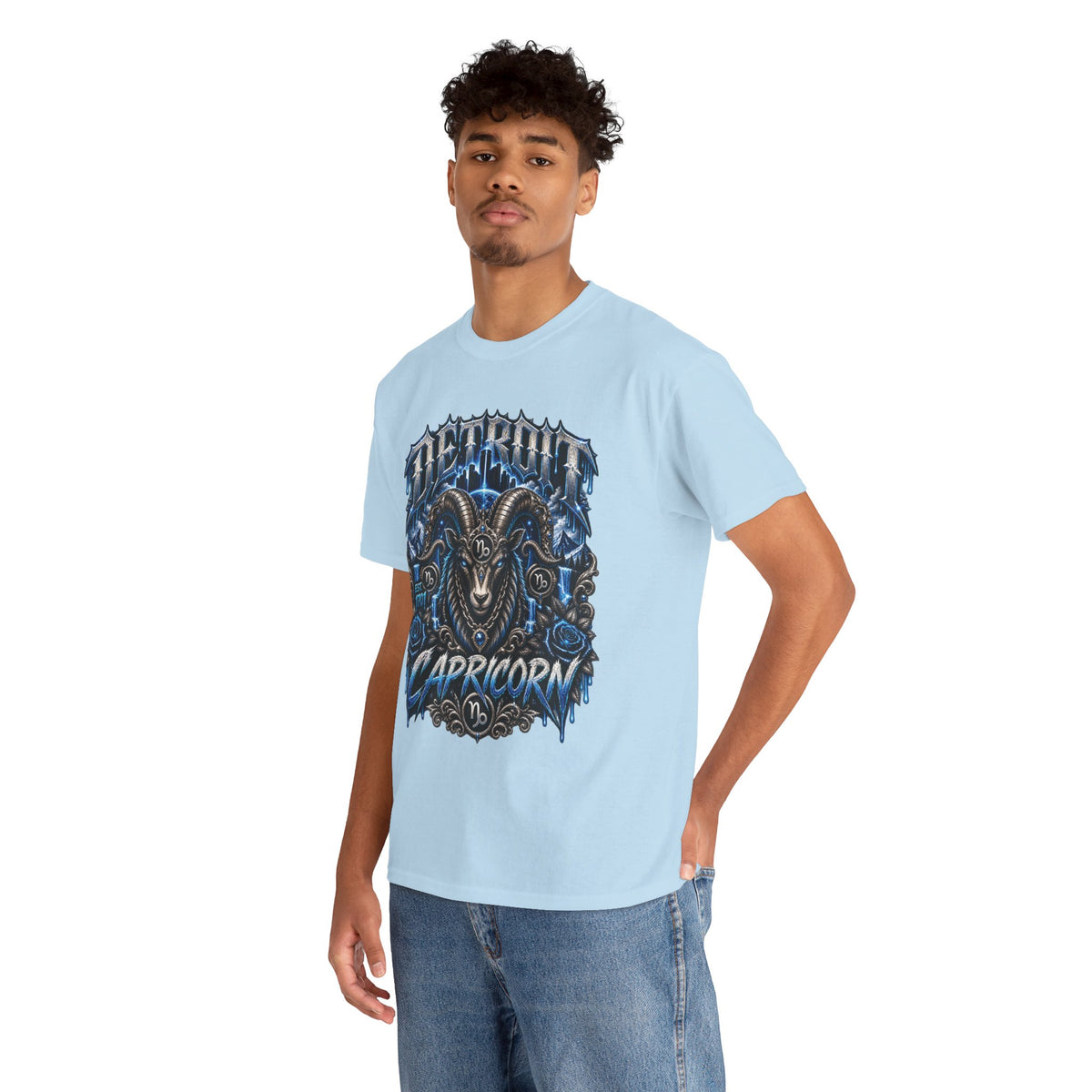 Capricorn Goat Graphic Tee | Zodiac Detroit Illustration T-Shirt