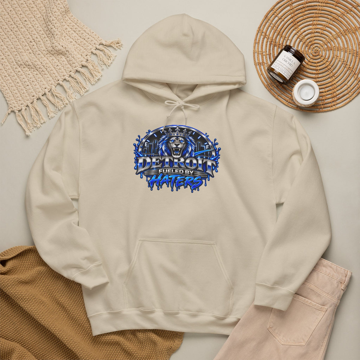 Detroit Graffiti Lion Hoodie | Detroit Drip Streetwear Sweatshirt