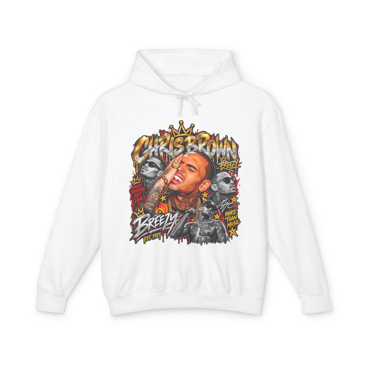 Breezy Portrait Graphic Hoodie | Hip Hop Graffiti Illustration