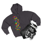 Autism Awareness Puzzle Heart Zip Hoodie | Colorful Awareness Design