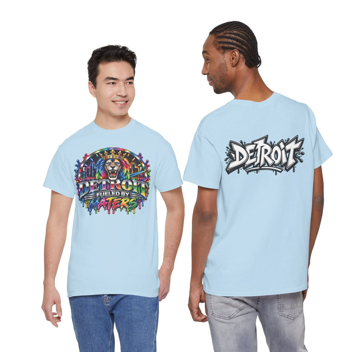 Detroit Lion Graffiti tee | Colorful Drip Lion Detroit Tee