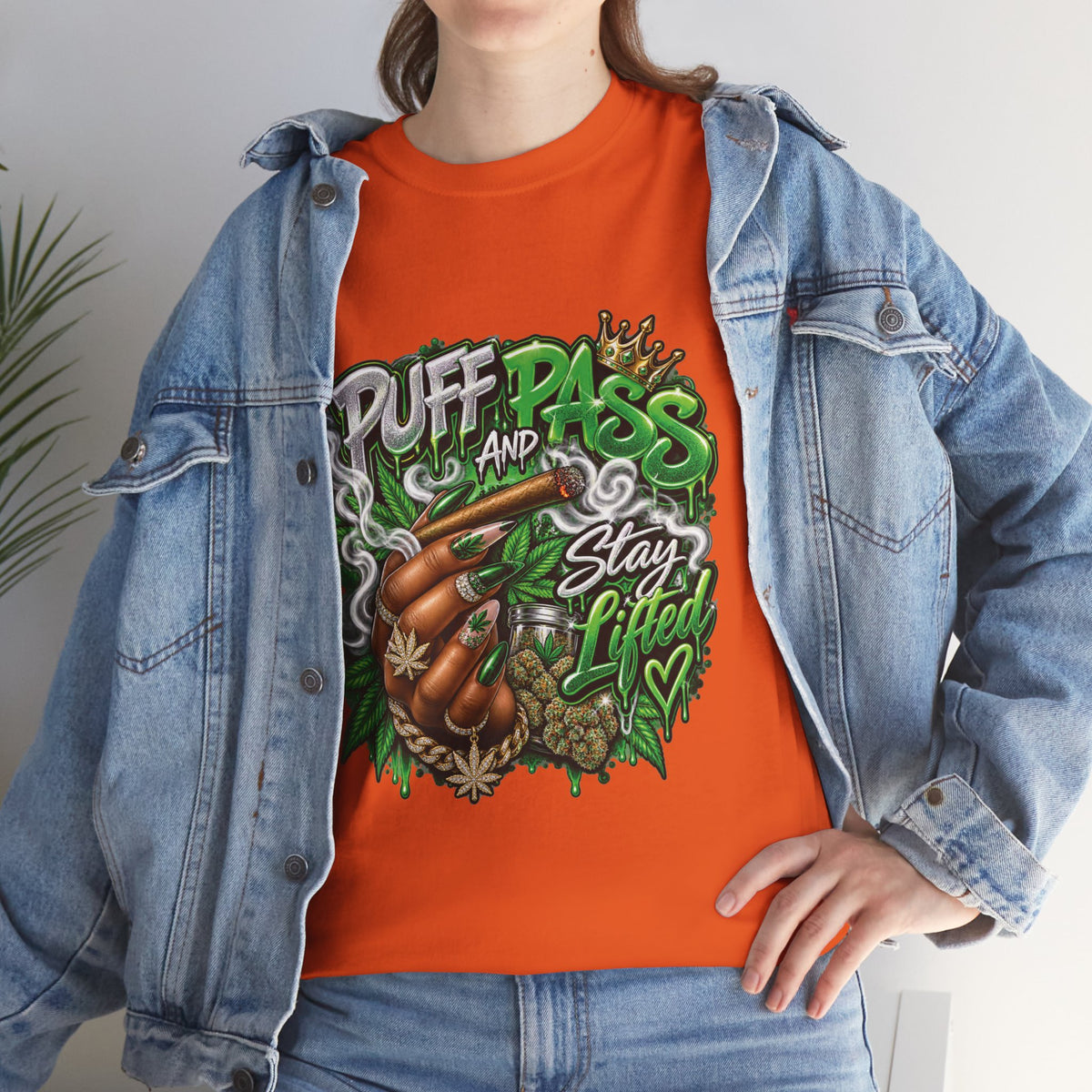 Puff and Pass Stay Lifted T-Shirt | Cannabis Leaf Graphic Tee