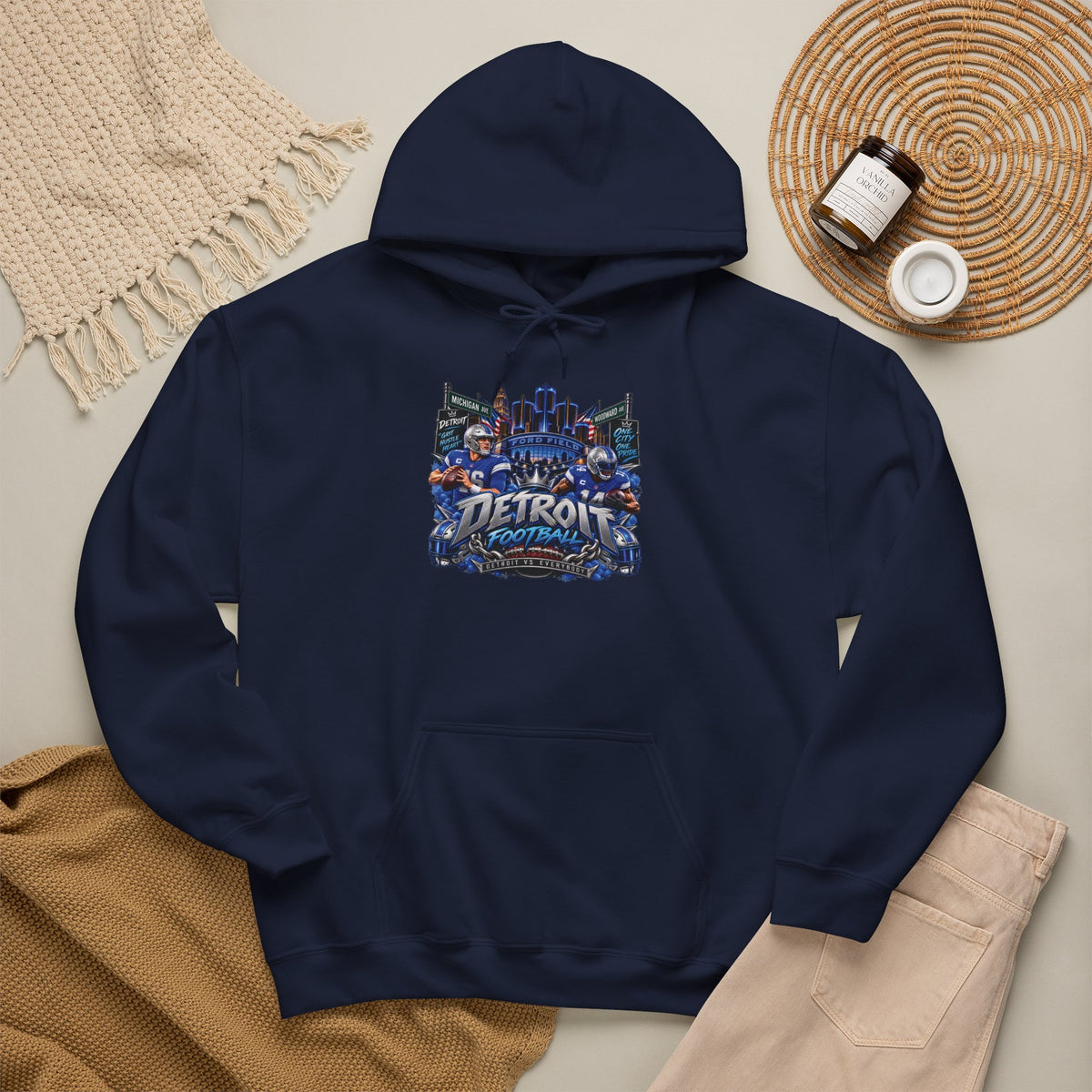 Detroit Skyline Collage Hoodie | Motor City Landmarks sweatshirt