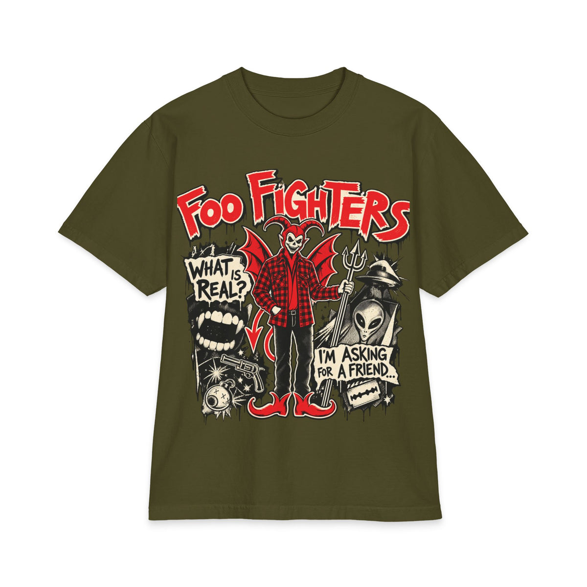 Foo Fighters band logo tee | Rock skull graphic T-Shirt