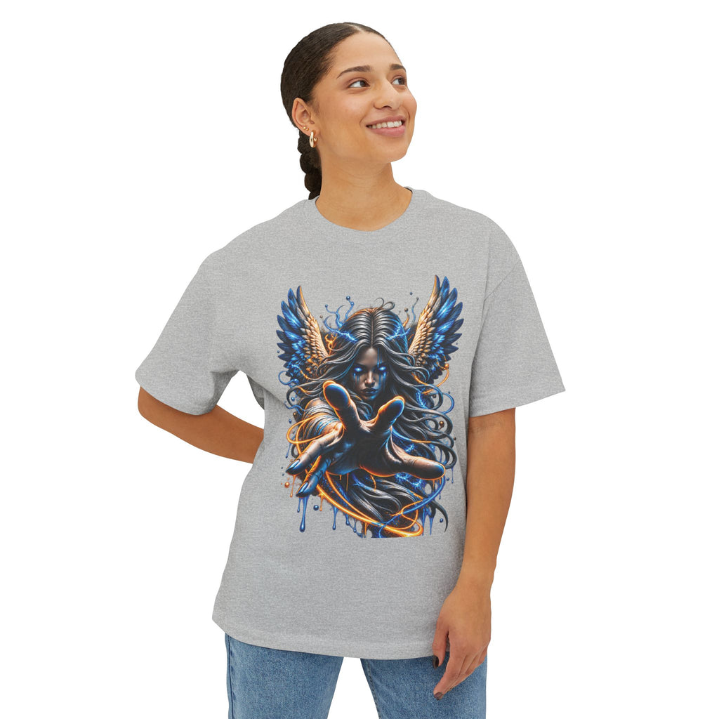 Dark Angel Illustration Tee | Winged Woman Graphic Shirt