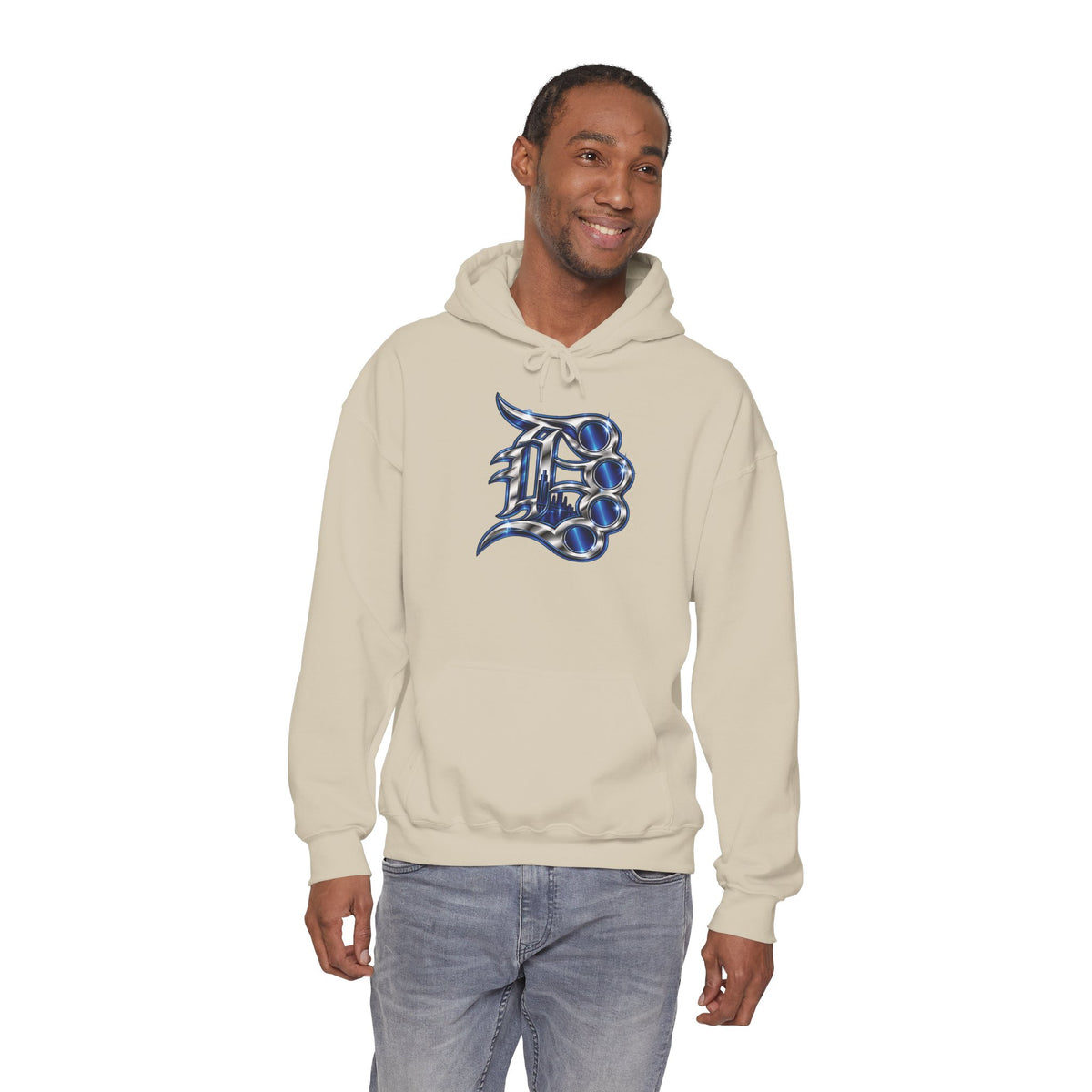 Detroit 313 Drip Skyline Hoodie | Graffiti Letter B Chest Design