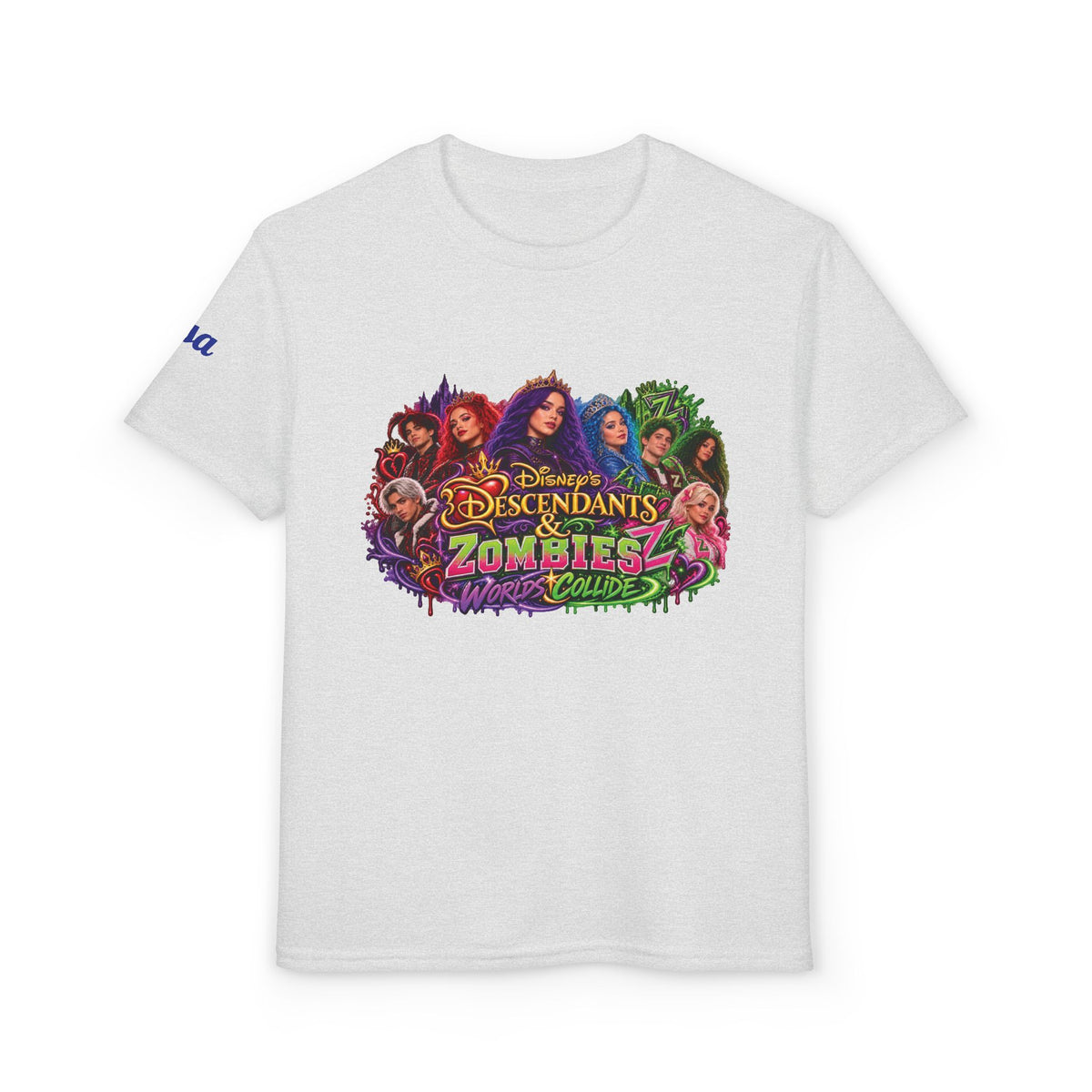 Descendants and Zombies worlds Collide Logo Youth T-Shirt | Movie Character Tee