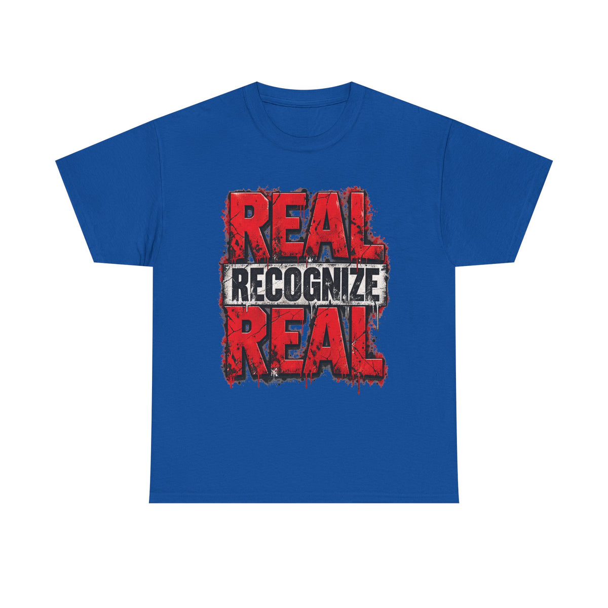 Real Recognize Real Tee | Bold Distressed Red Typography