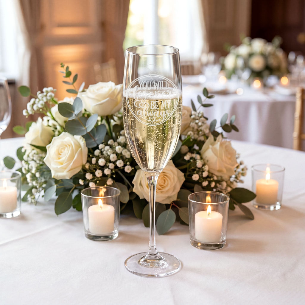 Engraved Champagne Flute, 8oz | Personalized Engraving Option
