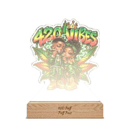 420 Vibes Acrylic Night Light | Custom Shape UV LED Lamp