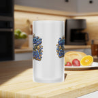 Worlds Best Grandpa Frosted Glass Beer Mug | Blue Graffiti Beer Stein Design