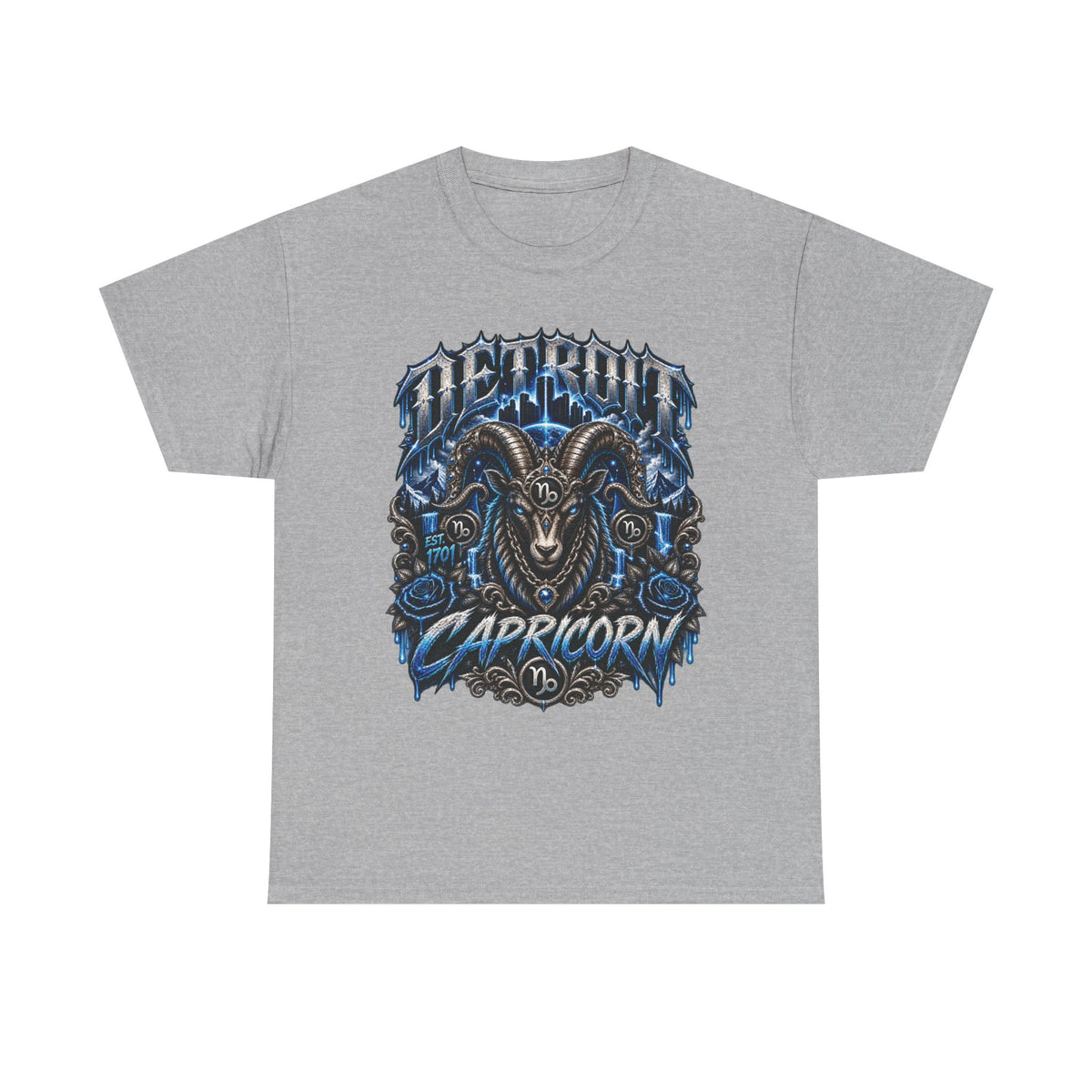 Capricorn Goat Graphic Tee | Zodiac Detroit Illustration T-Shirt