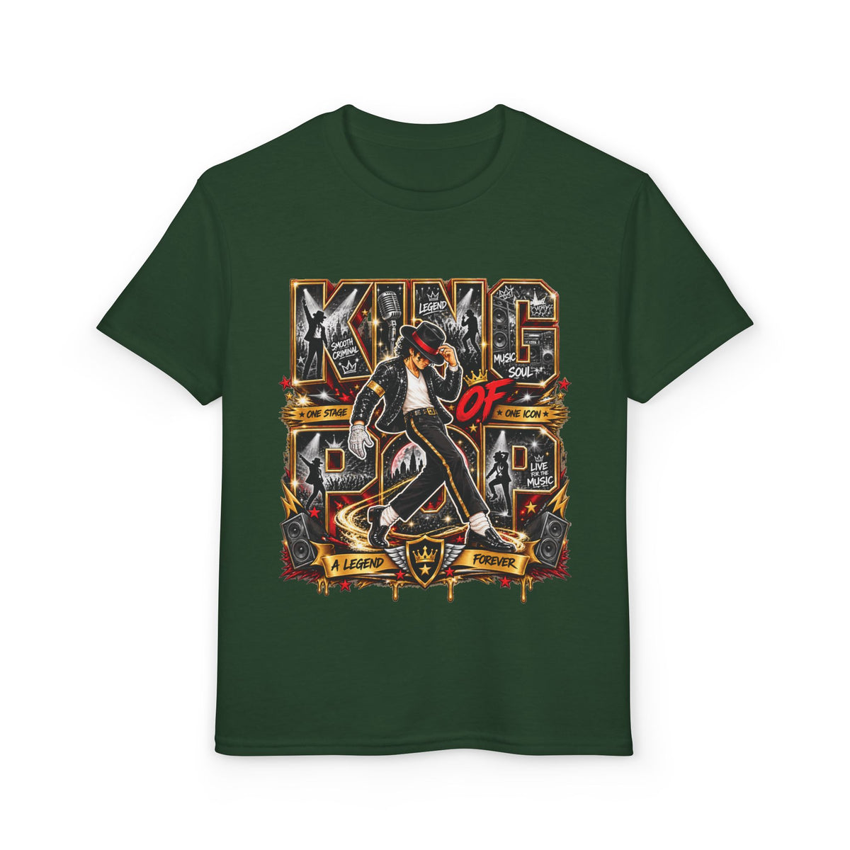 King of Pop Michael Jackson design Youth T-Shirt | Retro Music Dance Tee