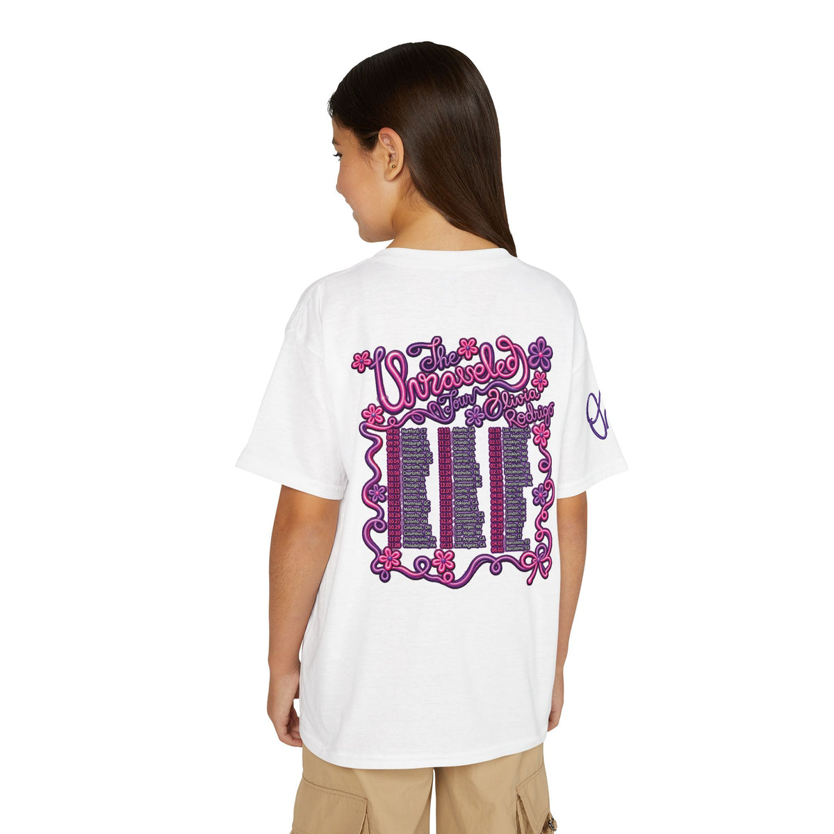 Olivia Rodrigo Pop Star Collage T-Shirt | Tour Dates Backprint