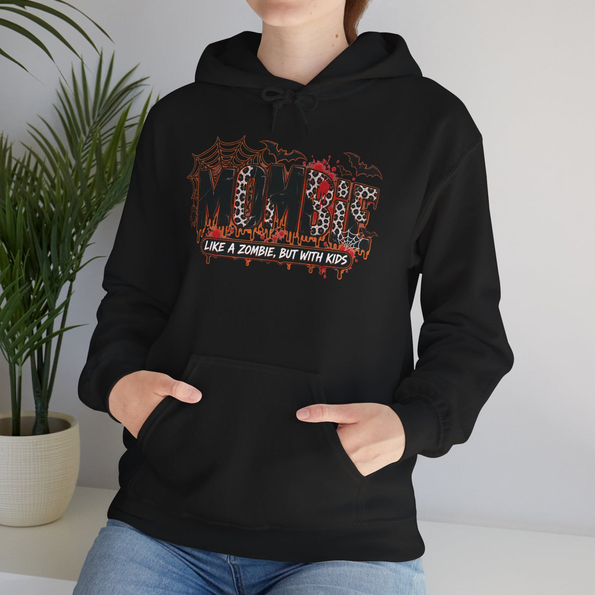 Mama Halloween Hoodie | spiderweb bats leopard print, spooky family mom sweatshirt