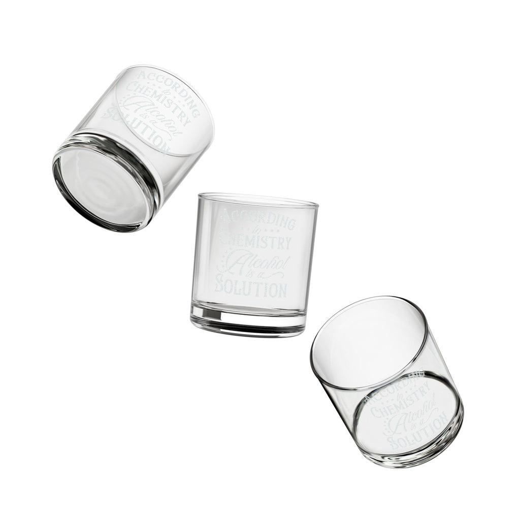 According to Chemistry Alcohol Is A Solution Whiskey Glass | Engraved