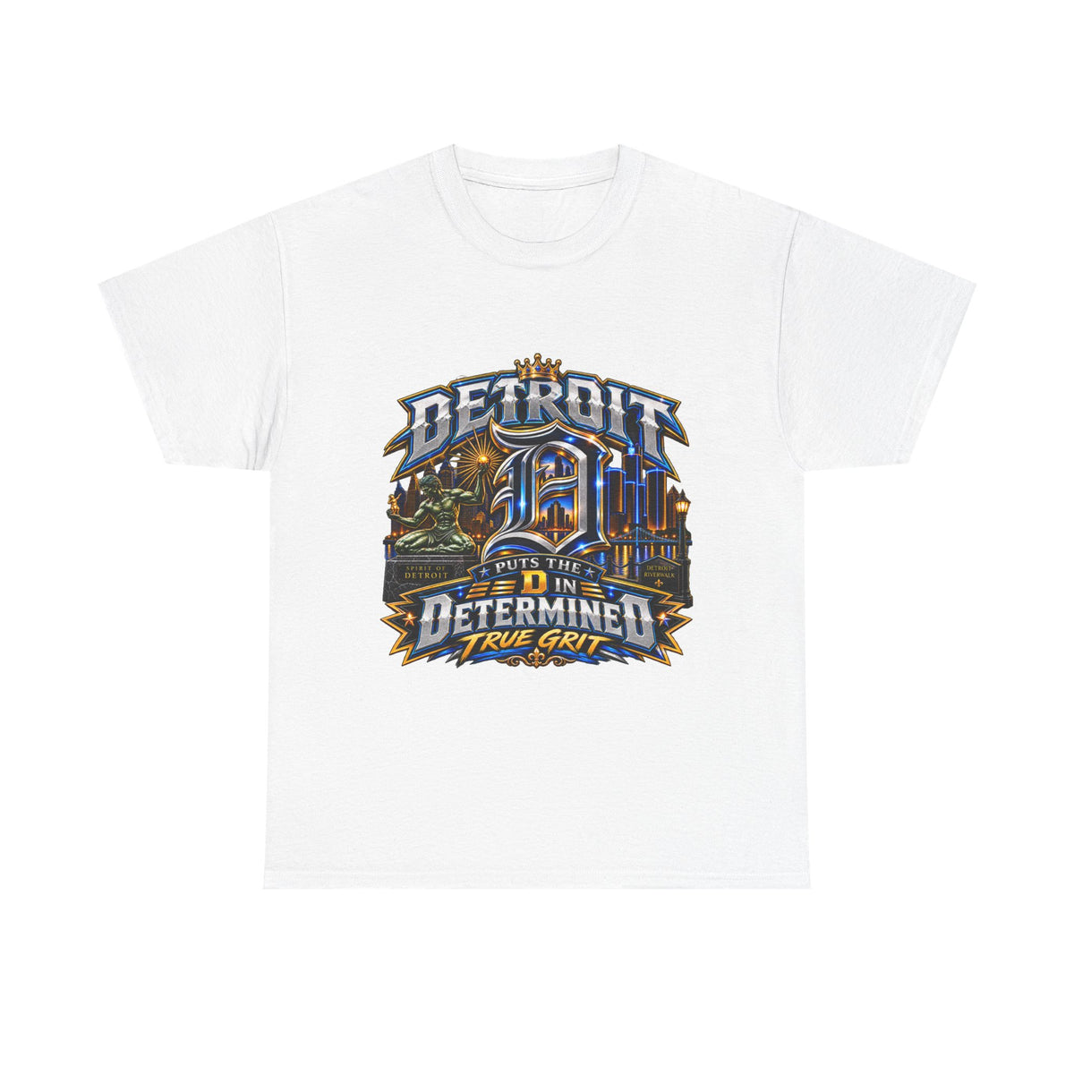 Detroit Determined design T-Shirt | Motor City D Pride, True Grit slogan