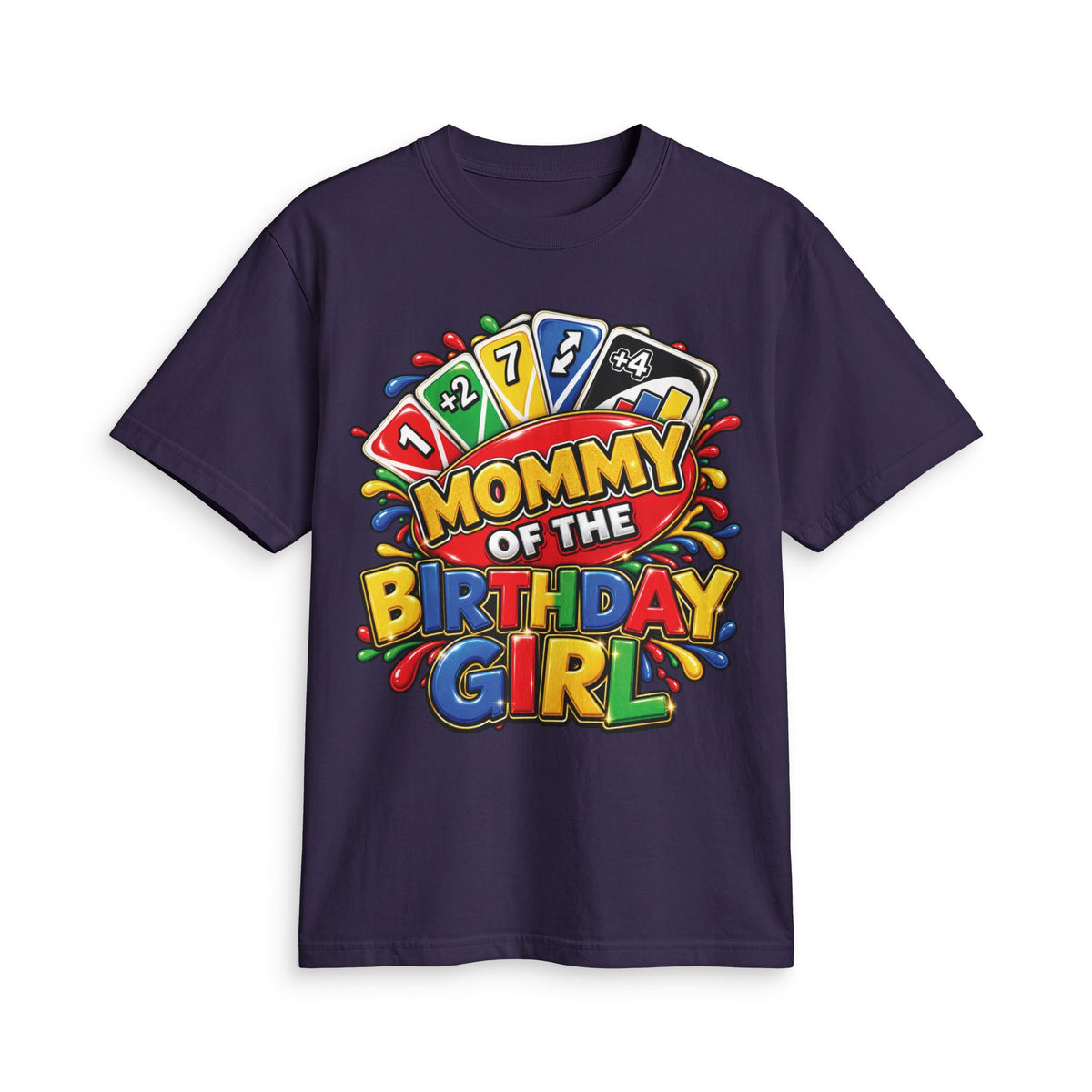Mommy of the Birthday Girl T-Shirt | Colorful Game Card Design