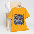 Detroit Legends collage T-Shirt | Motor City skyline, classic cars, musicians