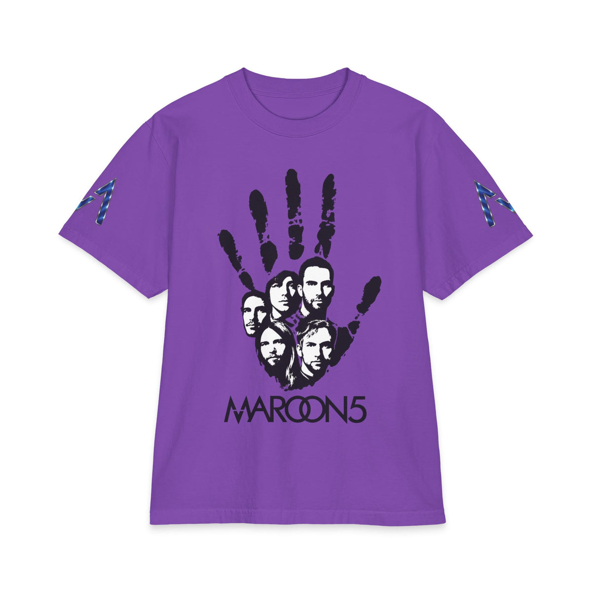 Handprint Maroon 5 Band Portrait T-Shirt | Rock Band Logo Tee