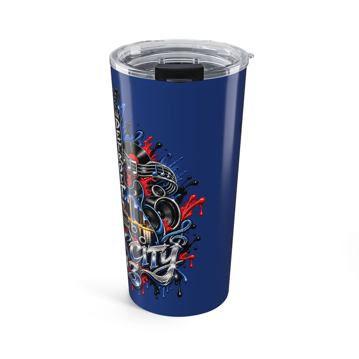 Retro Music Guitar Graffiti Tumbler | 20oz Stainless Steel Travel Cup