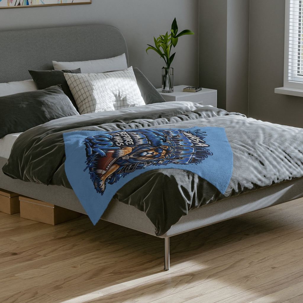 Detroit Football Lion Blanket | I Was a Detroit Football Fan Before It Was Cool velveteen