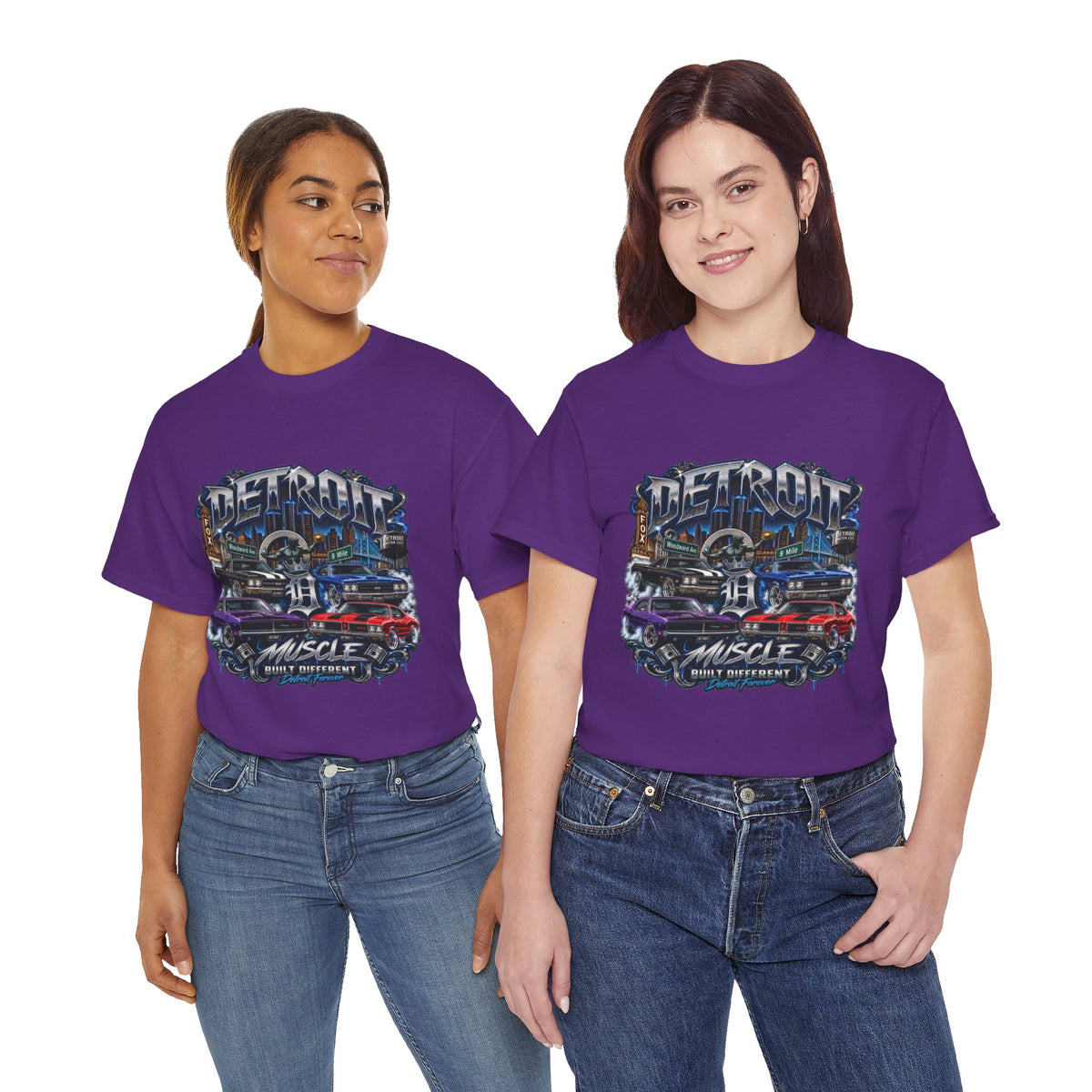 Detroit Muscle Car Tee | Vintage Hot Rod Illustration, Garage Scene