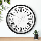 Roman Numeral Clock Wall Clock | Black Frame, Classic Vintage Face