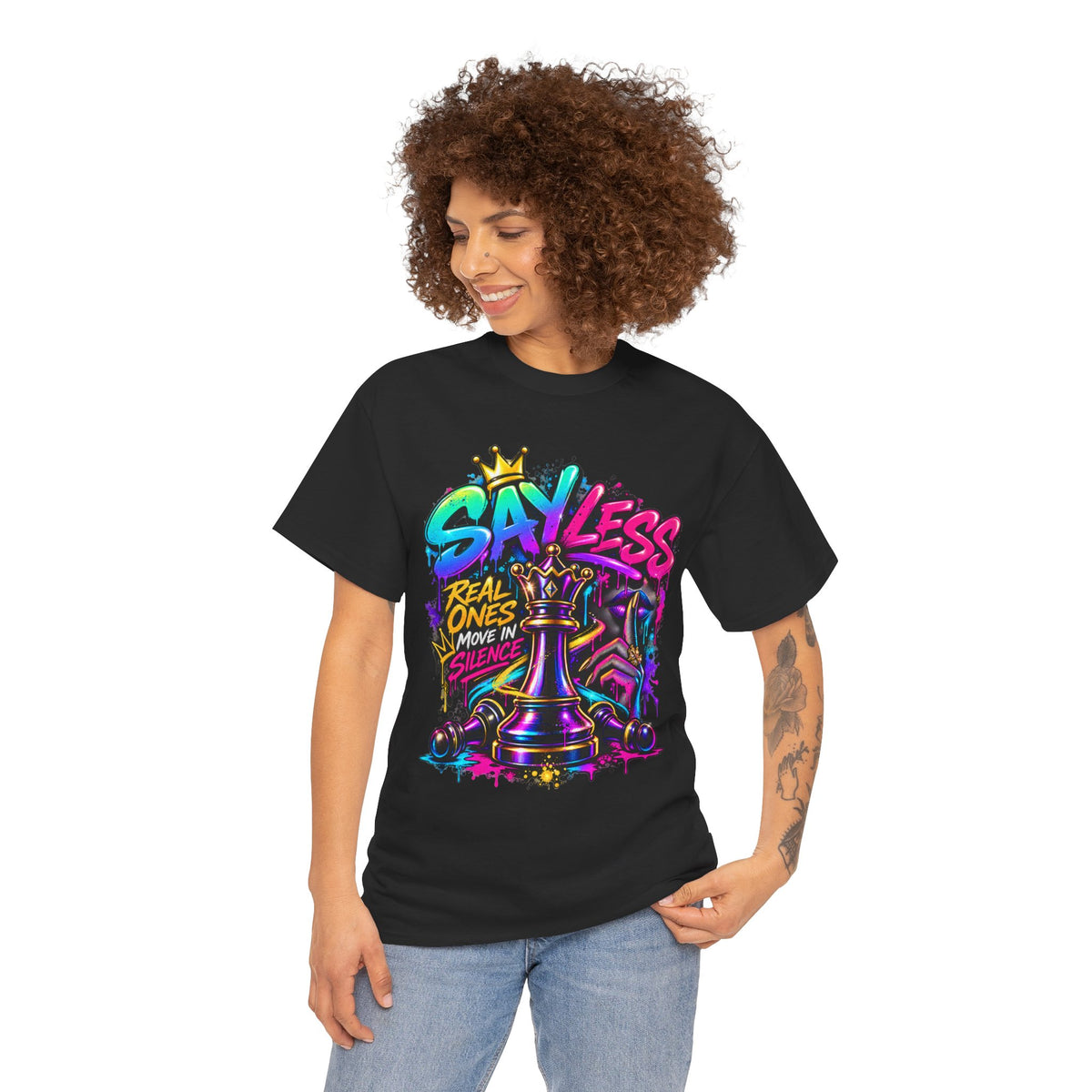 Say Less Chess King Tee | Graffiti Chess Piece Streetwear