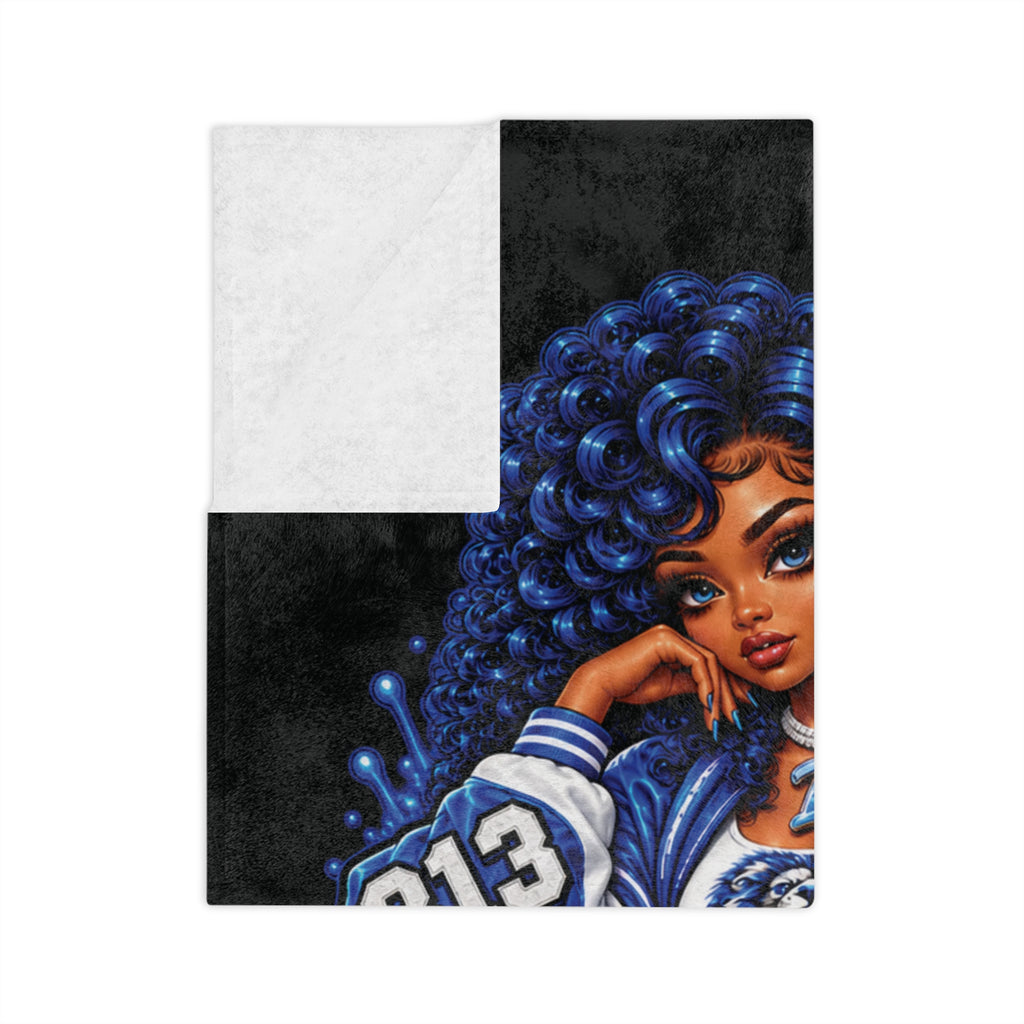 Detroit Lions Girl velveteen blanket | 313 True Grit football design